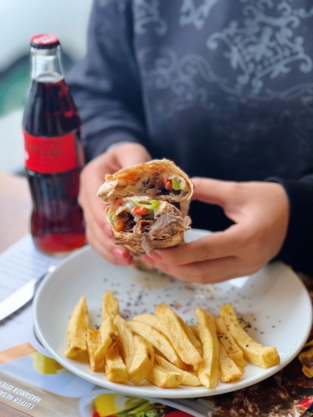 Fırında Kaşarlı Döner Dürüm